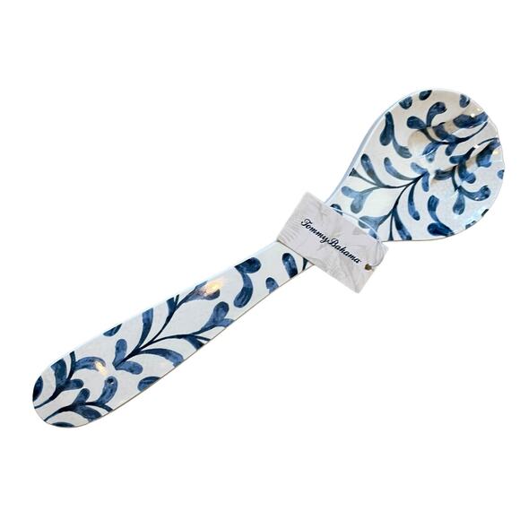 TOMMY BAHAMA Melamine Utensil Set Blue & White Salad Serving Spoon Fork NEW - Picture 7 of 8